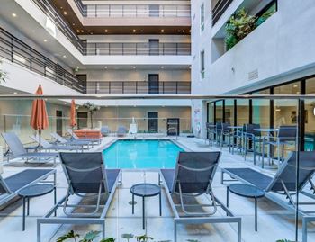 the swimming pool at or